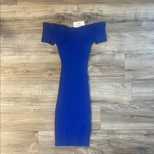 Windsor Blue Off-Shoulder Bodycon Dress